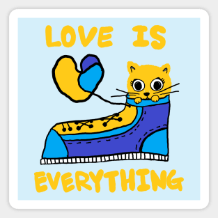 love is everything, lovely cat Magnet